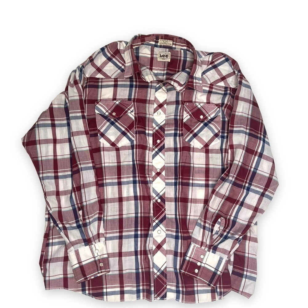 Vintage LEE Brand Western Shirts Pearl Snap Plaid Multicolor Size XXL